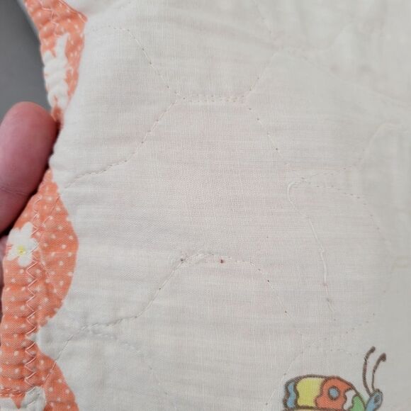 That's Our Baby Vintage Baby Quilt Blanket Hot Air Ballon with Animals 70s - Picture 6 of 9